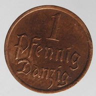 E36. WOLNE MIASTO GDAŃSK WMG 1 PFENNIG 1937 ŁADNA