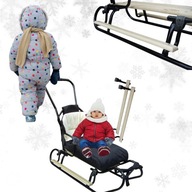 POLSKIE SANKI Z OPARCIEM, PCHACZEM, ŚPIWORKIEM I PODNÓŻKAMI