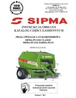 SIPMA PS 1210, 1211 - instrukcja obsługi, katalog części pras (2014-15)