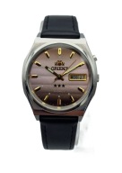 STALOWY MĘSKI ZEGAREK ORIENT AUTOMATIC 21J LATA 70-TE - ŁOSOSIOWA TARCZA