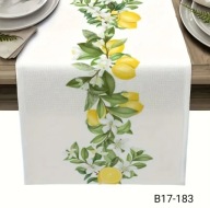 Bieżnik 183x33cm CYTRYNY LEMONS LISTKI KWIATKI LATO B17-183