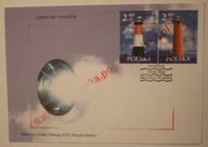 Latarnie morskie KOPERTA 2 znaczki + ORYGINALNA PIECZĄTKA - KRYNICA MORSKA