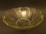 Szklana miska, owocarka Art Deco, szklana owocarka Prl, vintage