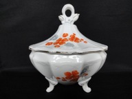 niemiecka cukiernica bomboniera na nóżkach kwiaty