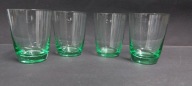 4 x szklaneczki literatki zielone szkło vintage