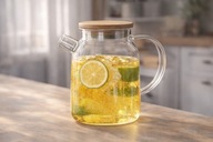 Szklany Dzbanek z Metalowym Sitkiem i Pokrywą do Herbaty/Napojów 1,8L