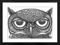 SOWY sówki grafika PLAKAT obraz ORYGINAŁ format A4