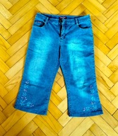 Spodnie jeans rybaczki haftowane R- 34