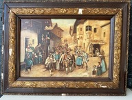 STARA SCENA BATALISTYCZNA SYGNOWANA - OLEJ