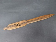 Stary Drewniany rzeźbiony nóż do listów design