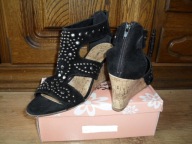 SANDAŁY KOTURNY CZARNE NITY -ROZM 41