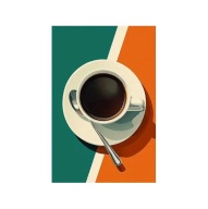„Kawa Kontrastów” – Minimalistyczny Plakat Kuchenny