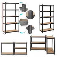 REGAŁ MAGAZYNOWY METALOWY GARAŻOWY DO PIWNICY DOOC 180X90X40 MAX 875KG BIUR