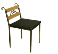 Krzesło metalowe tapicerowane siedzisko i ozdobne oparcie model KM08 Produc