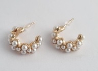 KOLCZYKI POZŁACANE PÓŁKOLA PERŁY