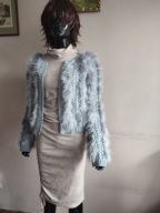 TOPSHOP SWETER WDZIANKO z piórami strusia 36