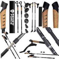 KIJKI NORDIC WALKING TREKKINGOWE REGULOWANE FORCE GOTA-2 63-135 CM CZARNY