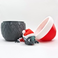 Figurka świąteczny Smok z Jajkiem 3D Bożonarodzeniowa Dekoracja