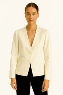 RESERVED – Biała Damska Marynarka na Jeden Guzik S
