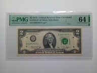 Banknot USA 2 dolary 1976 D Cleveland GWIAZDKA PMG 64 seria zastępcza
