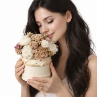 ZAPACHOWY FLOWER BOX ze świec PREZENT BOHO PIWONIA