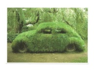 Pocztówka - Stare auto porośnięte mchem / VW Garbus ...