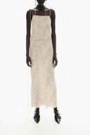 H & M sukienka długa maxi kokardki szyfonowa kremowa wesele druhna syrenka