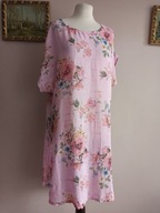 swobodna długa lekka TUNIKA w kwiaty 36/38