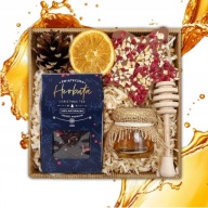 Świąteczny ZESTAW prezentowy HERBATA czekolada miód PREZENT ŚWIĘTA BOX