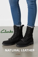 Clarks Orinoco Style trzewiki sznurowane skórzane zamszowe czarne rozm. 39