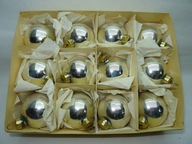 bombki CHOINKOWE szklane PRL 6cm 12szt SREBRNE