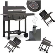 GRILL WĘGLOWY OGRODOWY KOMIN ŻELIWNY RUSZT 57 x 43cm + TERMOMETR DUŻY
