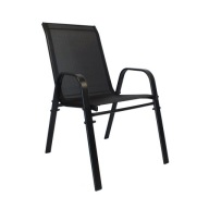 Krzesło Balkonowe Metalowe Czarne - Stylowy Fotel Ogrodowy Tarasowy