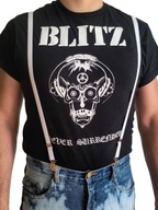 Męskie Szelki SKINHEAD półcalówki BIAŁE wąskie 1,5cm. Oi! Punk. Do spodni