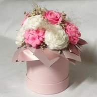 WIECZNY bukiet Flowerbox | RÓŻOWY BIAŁY NA PREZENT | ręcznie robione świece