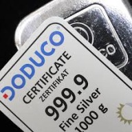 Sztabka srebra 1kg Ag 999,9 LBMA Doduco