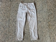 CROPP spodnie jeansowe białe 32 XXS 13/14 dziury
