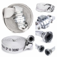 WĄŻ STRAŻACKI DO POMPY WODY SZAMBA SZYBKOZŁĄCZKI BIAŁA 30M 52MM