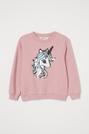 H&M BLUZA Z APLIKACJĄ PONY ODWRACANE CEKINY
