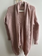 SWETER Pulover Kardigan damski włoski narzutka różowy r. uniwersalny
