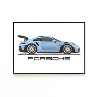 Plakat samochód Porsche 911 gt3rs plakaty na ścianę dekoracje nowoczesny