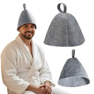 CZAPKA DO SAUNY FILCOWA KAPELUSZ OCHRONNY Z FILCU SAUNA SZARY