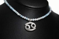 Naszyjnik Rak Amazonit Kamień Księżycowy Znak Zodiaku Kamienie Naturalne