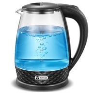 Czajnik elektryczny czarny 2L stal 2000W LED podświetlenie mocny bezpieczny