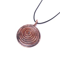 Antyczny wisior z miedzi, ręczna robota. Duży.