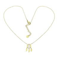 84235 Celebrytka złota stal chirurgiczna 45+5 CM łapacz snów z perełką