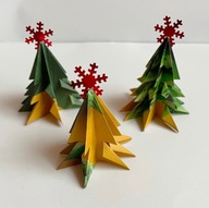 Zestaw choinek z papieru