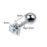 Labret srebrny z białą cyrkonią helix lobe 1,2/6/3