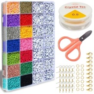 KORALIKI DO BRANSOLETEK BIŻUTERII ZESTAW KORALIKÓW SZKLANYCH DIY 4200 SZT