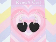 kolczyki CZARNE SERCA kawaii harajuku scene KC70